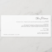 Elegante moderne Handschrift, Horizontale Hochzeit Menükarte (Vorderseite)