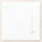 Elegante moderne Handschrift Schlicht Beruflich Glasuntersetzer (Rückseite)