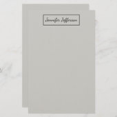 Elegante moderne Handschrift Schlicht Beruflich gr Briefpapier (Vorne/Hinten)