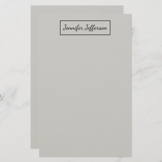 Elegante moderne Handschrift Schlicht Beruflich gr Briefpapier (Vorne/Hinten)