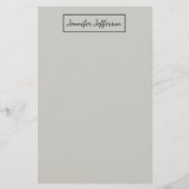 Elegante moderne Handschrift Schlicht Beruflich gr Briefpapier (Vorderseite)