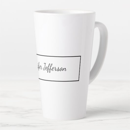 Elegante moderne Handschrift Schlicht Beruflich Milchtasse (Rechte Ecke)