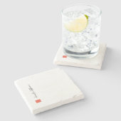 Elegante moderne Handschrift Schlicht Beruflich Steinuntersetzer (Seitenansicht)