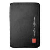 Elegante moderne Handschrift Schlicht Black Badematte (Vorderseite Vertikal)