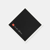 Elegante moderne Handschrift Schlicht Black Serviette (Ecke)