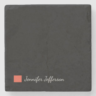 Elegante moderne Handschrift Schlicht Black Steinuntersetzer