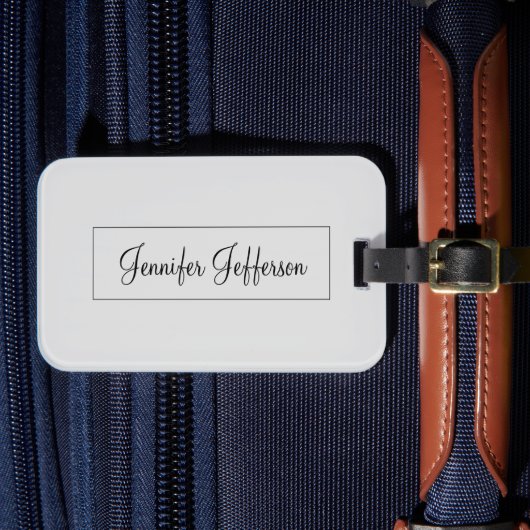 Elegante moderne Handschrift schlicht professionel Gepäckanhänger (Vorderseite Insitu 4)
