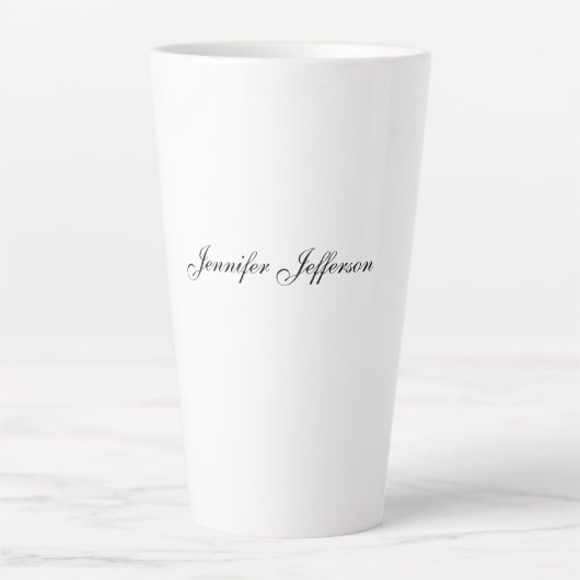 Elegante moderne Handschrift schlicht professionel Milchtasse (Vorderseite)