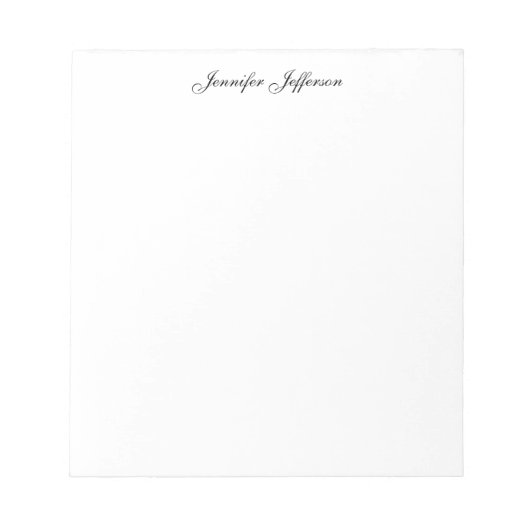 Elegante moderne Handschrift schlicht professionel Notizblock (Vorderseite)