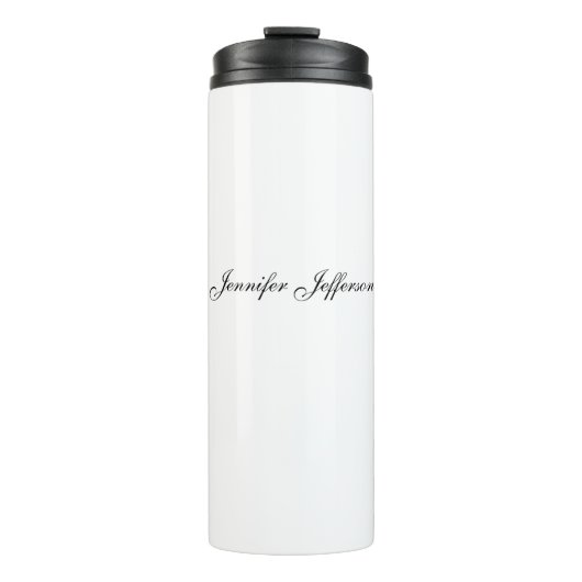 Elegante moderne Handschrift schlicht professionel Thermosbecher (Vorderseite)
