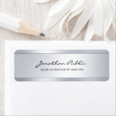 Elegante moderne Handschrift Silber-Rücksendeadres (Insitu)