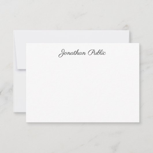 Elegante moderne Handwriting-Skriptnamenvorlage Mitteilungskarte (Vorderseite)