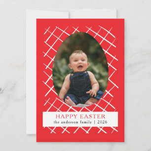 Elegante moderne Hasenmuster Frohe Ostern Foto Feiertagskarte