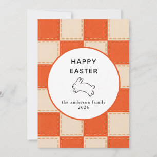 Elegante moderne Hasenmuster Frohe Ostern Foto Feiertagskarte