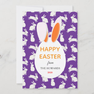 Elegante moderne Hasenmuster Frohe Ostern Foto Feiertagskarte