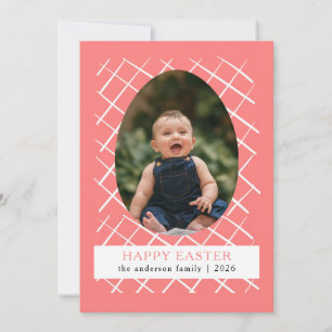 Elegante moderne Hasenmuster Frohe Ostern Foto Feiertagskarte