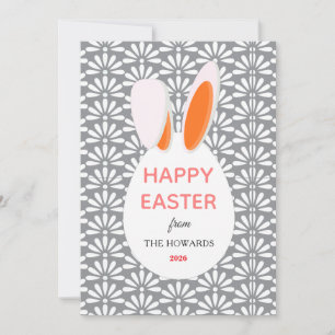 Elegante moderne Hasenmuster Frohe Ostern Foto Feiertagskarte