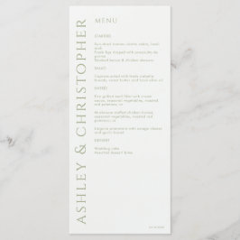 Elegante, moderne Heirat Menükarte