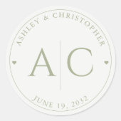 Elegante, moderne Heirat Runder Aufkleber (Vorderseite)