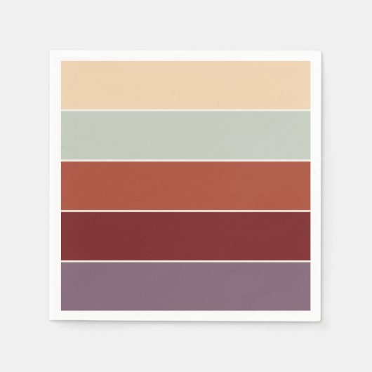 Elegante moderne Herbstfarben gestreift Serviette (Vorderseite)