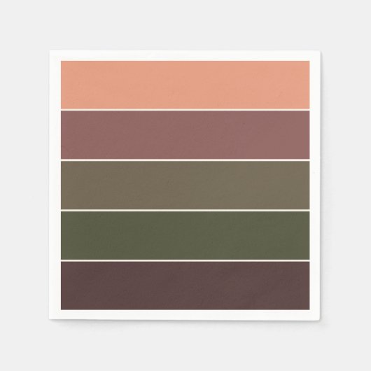 Elegante moderne Herbstfarben gestreift Serviette (Vorderseite)