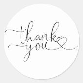 Elegante Moderne Herzschrift Vielen Dank Runder Aufkleber (Vorderseite)
