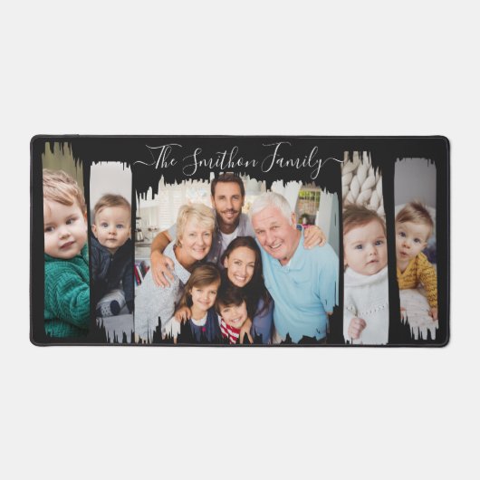 Elegante Moderne hinzufügen 5 Fotos und Familienna Schreibtischunterlage (Vorderseite)