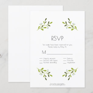 Elegante moderne Hochzeit. Antwort mit Essensauswa Einladung
