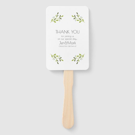 Elegante moderne Hochzeit. Danke. Fächer (Vorderseite)