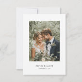 Elegante moderne Hochzeit Dankeschön-Karte Dankeskarte (Vorderseite)