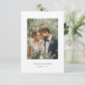 Elegante moderne Hochzeit Dankeschön-Karte Dankeskarte (Stehend Vorderseite)