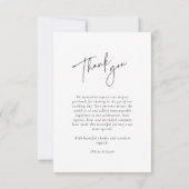 Elegante moderne Hochzeit Dankeschön-Karte Dankeskarte (Rückseite)