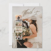 Elegante moderne Hochzeit Dankeskarte (Vorderseite)