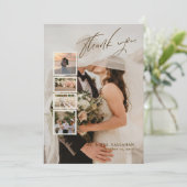 Elegante moderne Hochzeit Dankeskarte (Stehend Vorderseite)