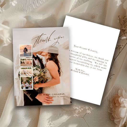Elegante moderne Hochzeit Dankeskarte