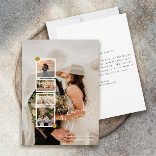Elegante moderne Hochzeit  Dankeskarte