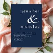 Elegante moderne Hochzeit der Marine Einladung