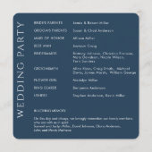 Elegante moderne Hochzeit der Marine Programm (Rückseite)