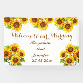 Elegante Moderne Hochzeit der Rustikalen Sonnenblu Banner