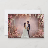 elegante, moderne Hochzeit mit 2 Fotos Dankeskarte (Rückseite)