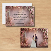 elegante, moderne Hochzeit mit 2 Fotos Dankeskarte