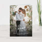 Elegante Moderne Hochzeit mit 8 Fotos Dankeskarte (Vorderseite)