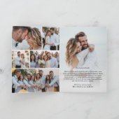 Elegante Moderne Hochzeit mit 8 Fotos Dankeskarte (Innenseite)