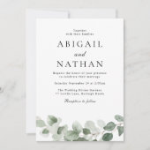 Elegante Moderne Hochzeit mit grünem Leaf in allen Einladung (Vorderseite)