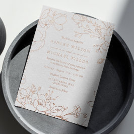 Elegante Moderne Hochzeit Real Rose Gold Folieneinladung