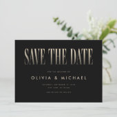Elegante moderne Hochzeit rettet das Datum Save The Date (Stehend Vorderseite)