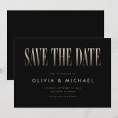 Elegante moderne Hochzeit rettet das Datum Save The Date (Vorne/Hinten)
