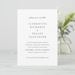 Elegante moderne Hochzeit Save The Date