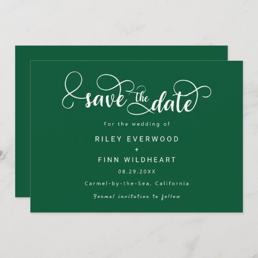 Elegante Moderne Hochzeit speichern Sie die Datums Save The Date (Vorne/Hinten)