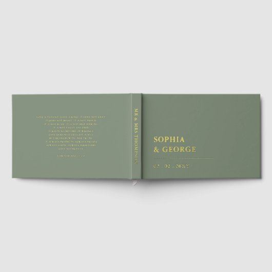 Elegante Moderne Hochzeit und Gold Gästebuch (Voll)